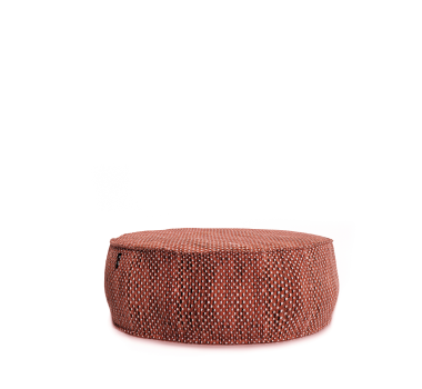 Roolf Silky Round Pouf Terracotta
